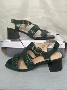 Liz Claiborne Clegan Heeled Sandals Green Womens Size 9